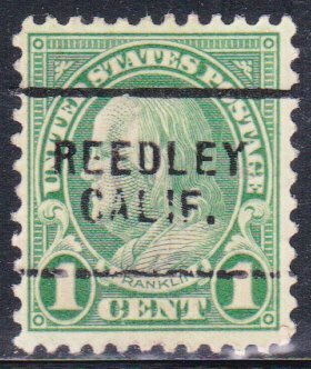 Precancel - Reedley, CA PSS 703 Compound Perf - Town and Type Issue
