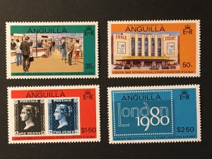 1979 Anguilla Sc# 371a-374a London 1980 Stamp Exhibition Perf 14 1/2, MNH