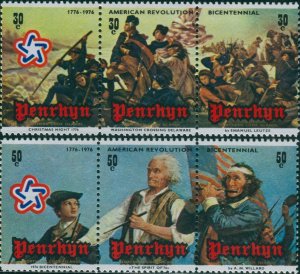 Cook Islands Penrhyn 1976 SG86-91 US Bicentenary set MNH