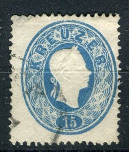 AUSTRIA; 1860-1 classic F. Joseph issue fine used Shade of 15k. value,