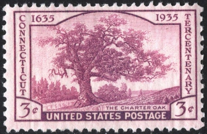 SC#772 3¢ Connecticut Tercentenary (1935) MNH