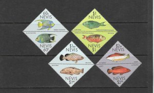 FISH - NEVIS #544-551 MNH