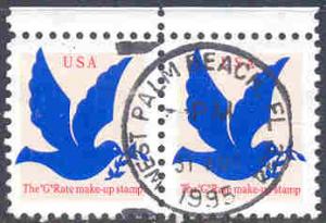 Dove, USA SC#2877 used, pair