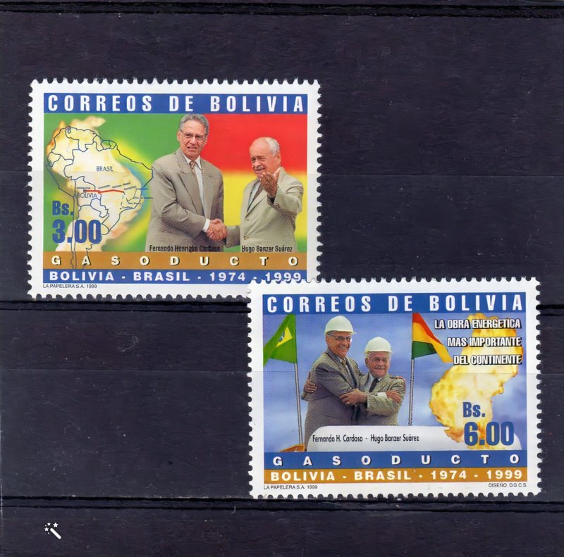 Bolivia 1999 Sc#1071/1072 Bolivia & Brazil Presidents/Gas Pipeline Set (2) MNH