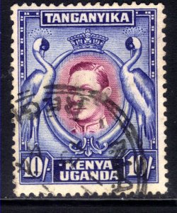 KUT  1938 KGV1 10/-d Purple& Blue HV Used SG 149 13 1/4 perfs ( C1044 )