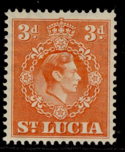 ST. LUCIA GVI SG133, 3d orange, NH MINT.