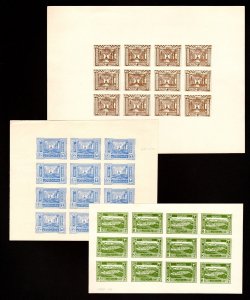 AFGHANISTAN: 1932 National Counsel set of (6) PROOF SHEETS on Chalky Paper