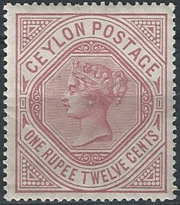 1887 Ceylon Vittoria 1r12c. dull rose MNH SG. n. 201