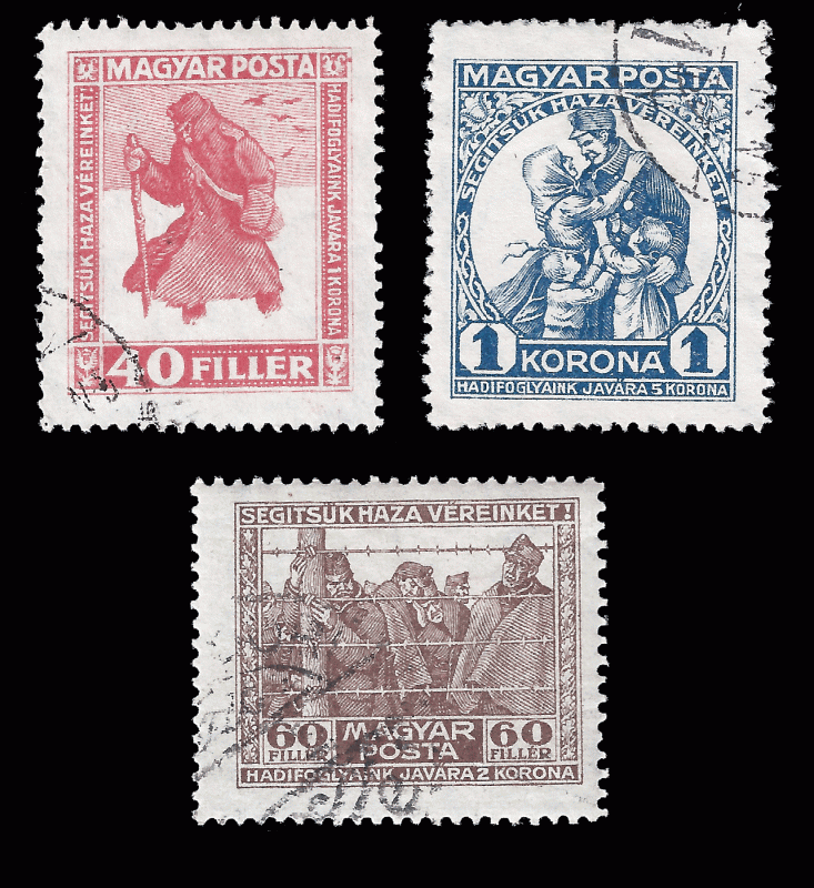 Hungary 1920 CTO Sc B69-71 Returning War Vets Benefit