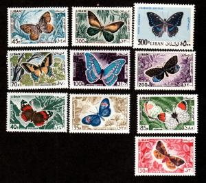 Lebanon # C427-C436 Mint Butterflies!