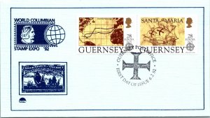 Guernsey FDC 1992 - Columbus 1st Voyage/Santa Maria - F29327