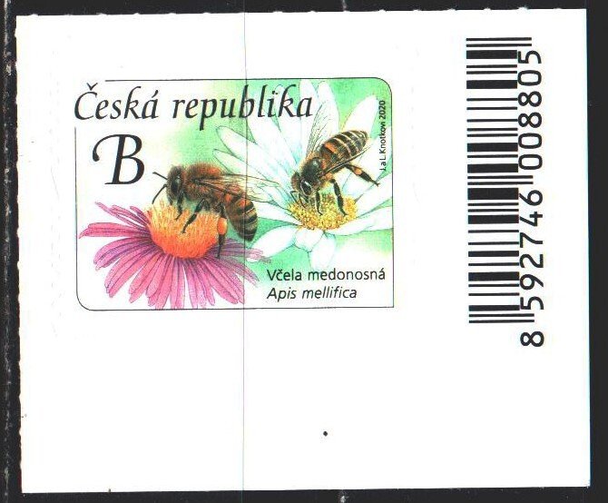 Czech Republic. 2020. 1067. Bees, flowers. MNH.