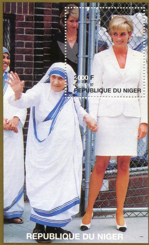 Niger 1997 PRINCESS DIANA & MOTHER TERESA s/s Perforated Mint (NH)