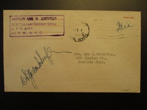 1945 Army Post Office #464 from Chaplain Sandusky Ohio Free Postage WWII Cover