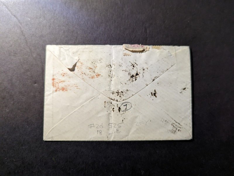 1877 Denmark Cover Copnehagen to Evansville Indiana IN USA
