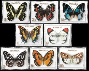 Rwanda #905-912  Butterflies  1979  MNH