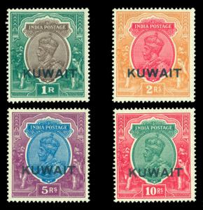 British Colonies - KUWAIT 1929/37 KGV  high values  Scott # 31-34 mint VLH  XF