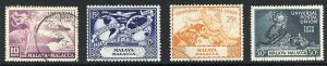 Malacca SG18/21 1949 UPU Set fine used Cat 19 pounds (3)