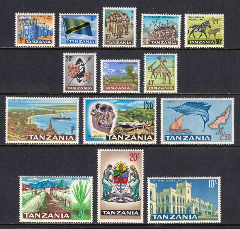 TANZANIA — SCOTT 5-18 —1965 PICTORIAL SET — MH — SCV $24.90