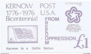 KERNOW - US Bicentennial £1 Purple - Imperf Souv Sheet - M N H - Private Issue