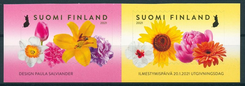 Finland Flowers Stamps 2021 MNH Flower Garden Nature Flora 2v S/A Set 