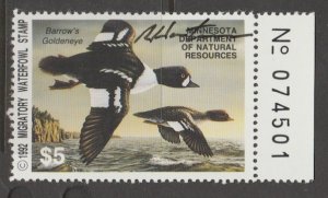 U.S. Scott Scott #20 Minnesota Duck Stamp - Mint NH Single - Signed by Artist