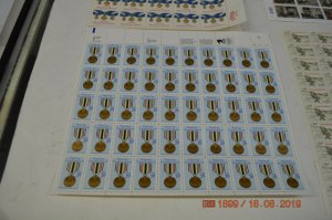 4 mnh sheets  WWI, Distinquished Soldiers, Those Who Served, Medal of Honor