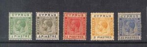 Cyprus 1924 KGV Sc 91,3,6,8-9 MH