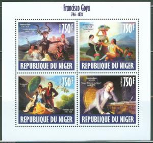 NIGER 2013 FRANCISCO GOYA SHEET OF FOUR MINT NH