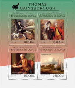 GUINEA - 2014 - Thomas Gainsborough - Perf 4v Sheet - Mint Never Hinged