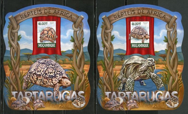 MOZAMBIQUE REPTILES OF AFRICA TURTLES   SET OF FOUR DELUXE  S/Ss MINT NH