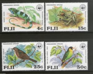 Fiji 1979 WWF Birds Lizard Frog Reptiles Wildlife Fauna Sc 397-400 MNH # 3976