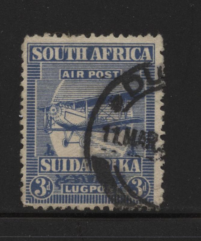 South Africa    Scott # C2   1925  Mail Plane  Used   SCV $13.00