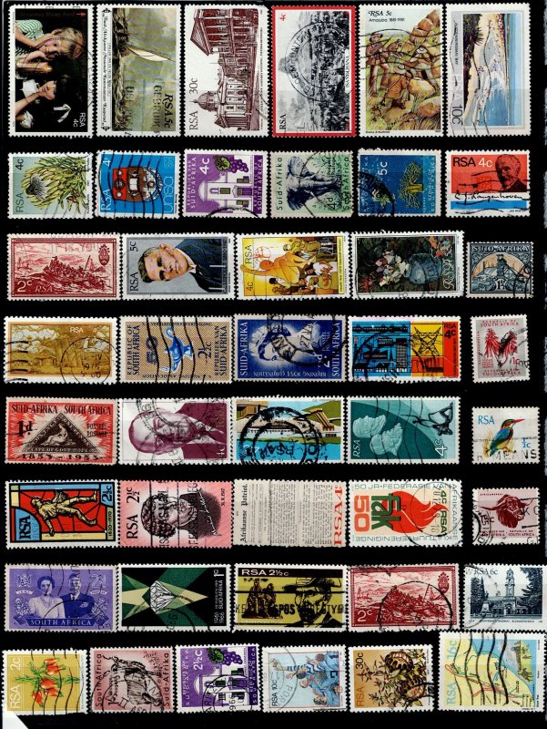 Lot of 100 South Africa used stamps great for beginners
