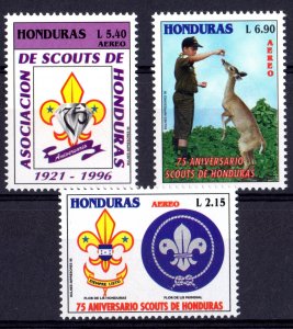 Honduras 1996 Sc#C980/C982 SCOUTING IN HONDURAS/DEER (FAUNA) Set (3) MNH