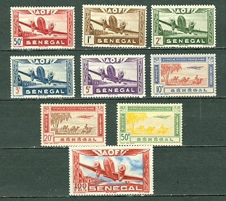 SENEGAL 1942 AIR #C17-C25 SET MNH