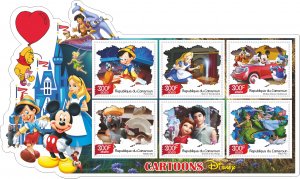 Stamps. Cartoons. Disney.  2023 year 1+1 sheets perforated Cameroun