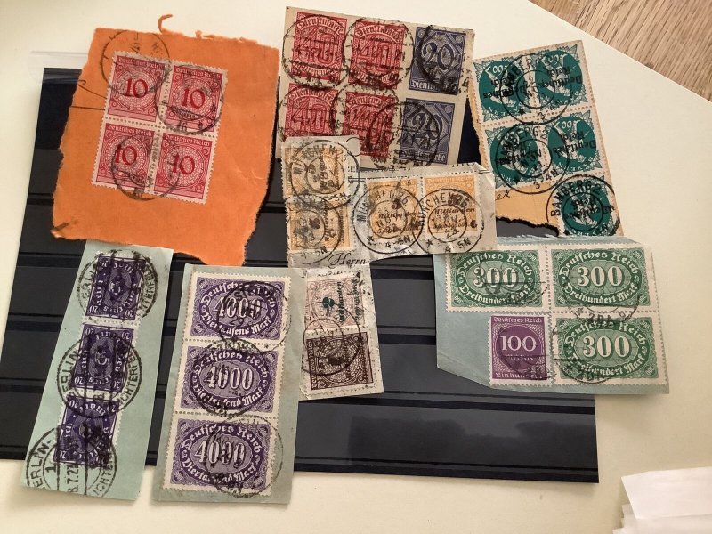 Germany old stamps on paper Ref 50052 