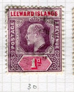 LEEWARD ISLANDS; 1905 early ED VII issue fine used 1d. value