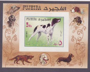 Fujeira Mi Block 38B MNH 1970 IMPERF Dog Pointer Souvenir Sheet