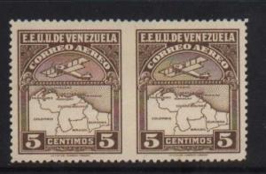 Venezuela #C1 XF Mint Imperf Between Pair Variety