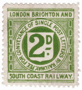 (I.B) London Brighton & South Coast Railway : Letter Stamp 2d