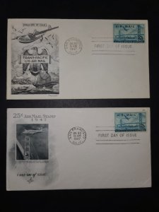 #C36 FDC W/ Cachet San Francisco CDS 2 Covers 1947