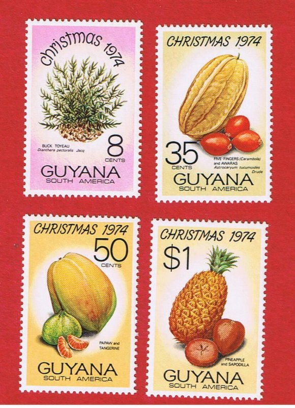 Guyana  #205-208   MNH OG  Christmas  Free S/H