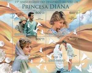 Princess Diana British Royal Family Royalty Guinea-Bissau MNH stamp set