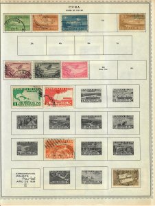 Cuba Stamp Collection On Album Pages Mixed Condition Lot