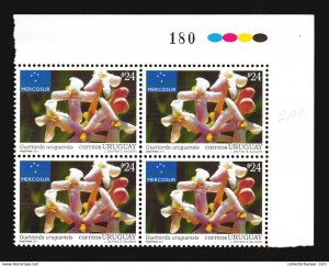 jazmín del uruguay FLOWER PLANT JASMINE  URUGUAY MNH BLOCK OF 4 ** CATALOGUE...