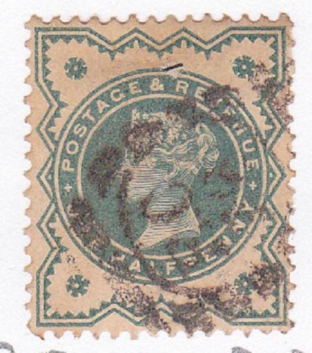 UK #125 Victoria 1/2p blue - green 1900