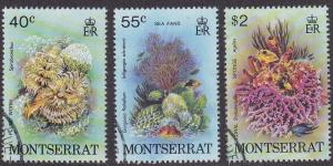 Montserrat # 432-434, Corals, Used, Half Cat