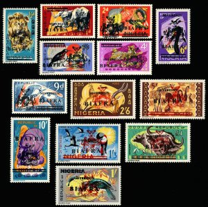 BIAFRA Scott 4-16 M/LH 1968 Wildlife Overprints on Nigeria Set of 13-See descrip
